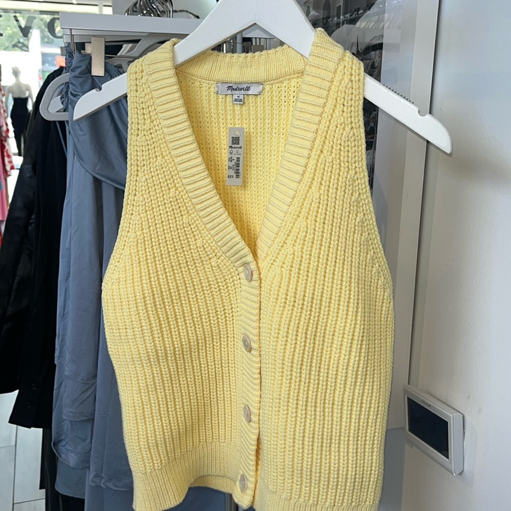 Madewell Lemon V-Neck Sweater Vest